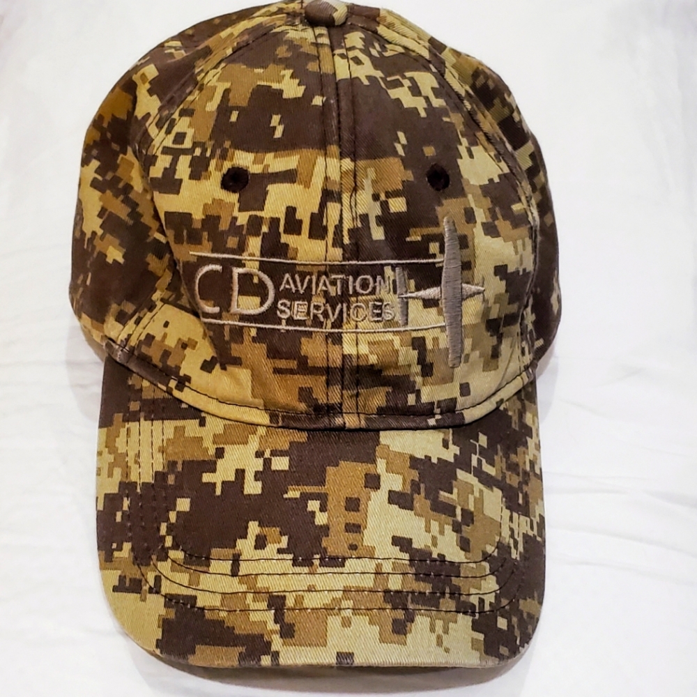 Cap America Aviation Services Army Green Camouflage Adjustable Hat Cap